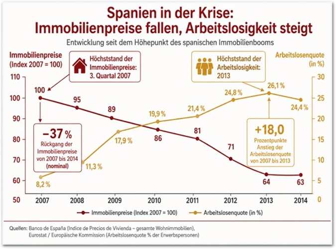 Spanien in der Krise Grafik - Spanien in der Krise