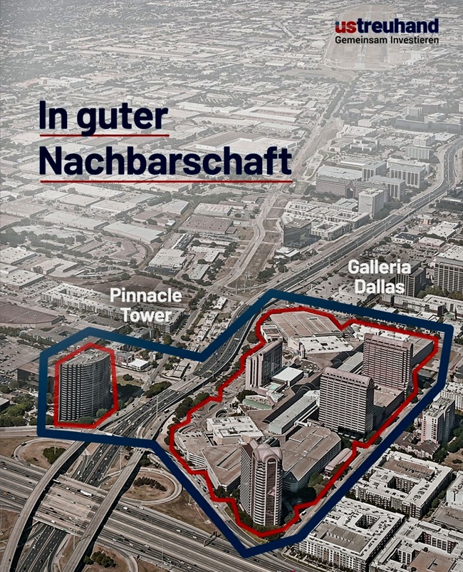 Screenshot Pinnacle Tower, Dallas - Luftbild der Umgebung